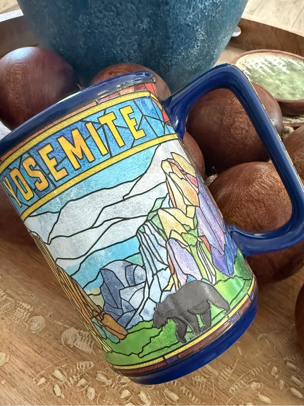 RARE Yosemite Stained Glass Coffee Mug Collectible Land Mark National Park Mugs